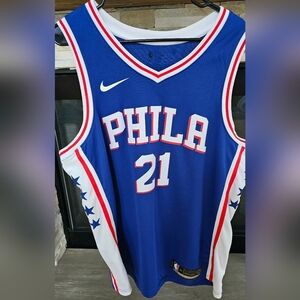 Philadelphia 76ers Joel Embiid #21 Nike Royal Swingman Jersey- Icon Edition XL